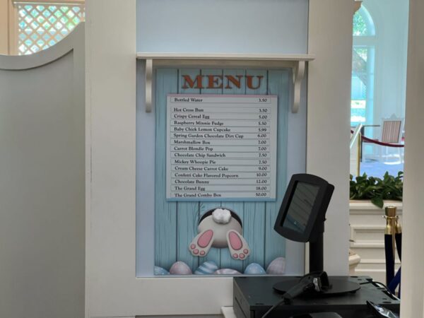 Menu at Grand Cottage Photo credits © Disney Enterprises, Inc. All Rights Reserved