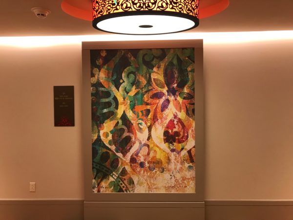 The hallways feature colorful and beautiful artwork.