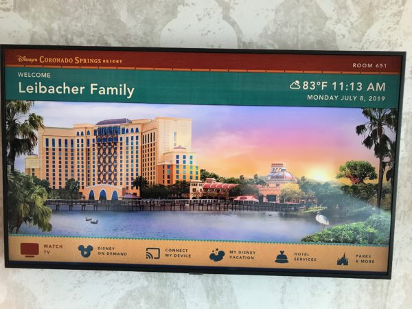 The room features a smart TV, including Disney videos on demand.