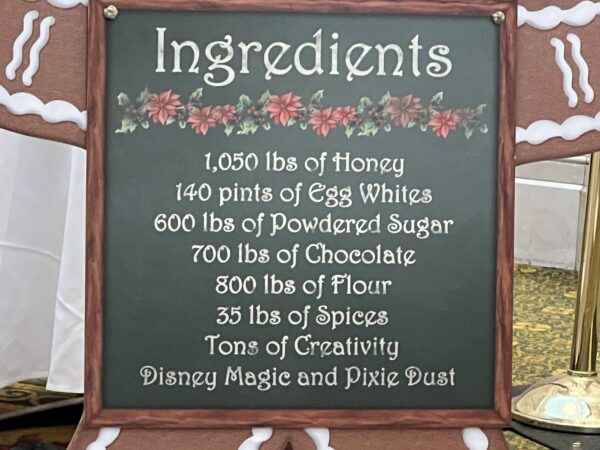 Check out the tons of ingredients that go into making the Disney gingerbread house..