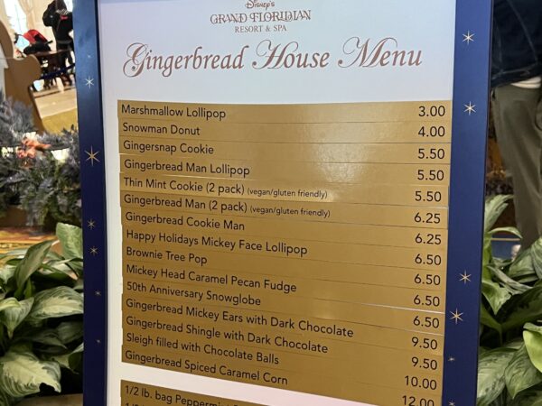 Cast Members working inside the gingerbread house sell sweet treats.
