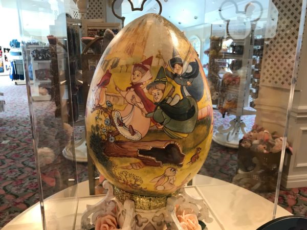The Fairy Godmothers of Sleeping Beauty are flying around on this egg.