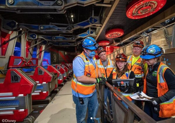 Load area on Guardians of the Galaxy: Cosmic Rewind. Photo credits (C) Disney Enterprises, Inc. All Rights Reserved