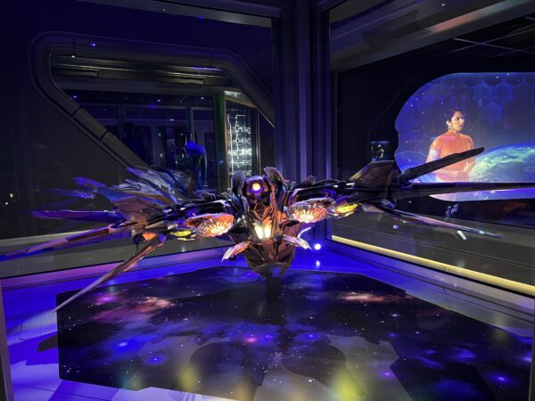 Check out the model ships on display.