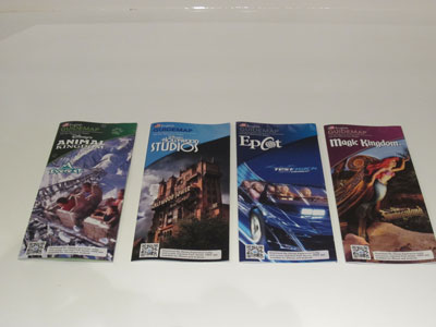 There is a consistent layout on the front across parks, and each has it's own color and type setting.