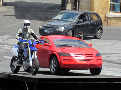 One lucky guest gets to participate in the stunt show.