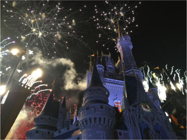 The only thing better than watching the fireworks from inside is seeing them from right underneath the castle!