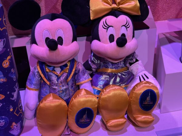 Mickey Mouse and Minnie Mouse 50th-anniversary plush.
