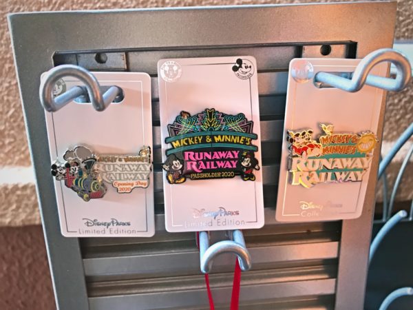 These Runaway Railway pins are really cool! The first one is an Opening Day commemorative pin. The second one is an annual pass holder 2020 exclusive pin. And the third is an open edition pin.