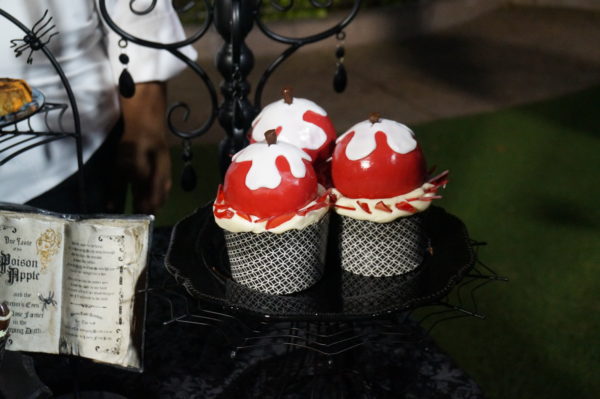 Stop by the Main Street Bakery and try this Not So Poison Apple Cupcake. The cake is spiced apple flavor with pecan crunch and buttercream. 