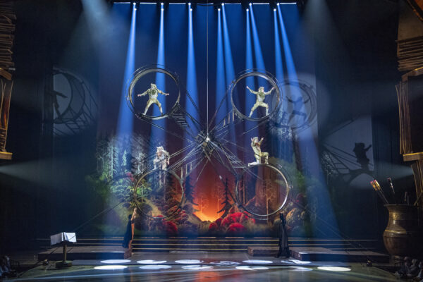 Gravity-defying acrobats are in constant motion during The Old Mill act in Drawn to Life, the highly anticipated new collaboration from Cirque du Soleil and Disney. The show premiered on Nov. 18, 2021, at Walt Disney World Resort in Lake Buena Vista, Fla. (Matt Stroshane, photographer). Photo credits (C) Disney Enterprises, Inc. All Rights Reserved 