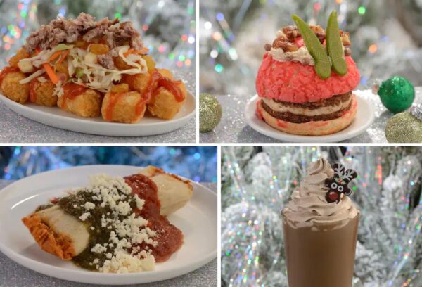 Curry brat tots, Tinker Bell Cream Puff, Fried Pork Tamale, Chai Caramel Freeze. Photo Credit © Disney Enterprises, Inc. All Rights Reserved.