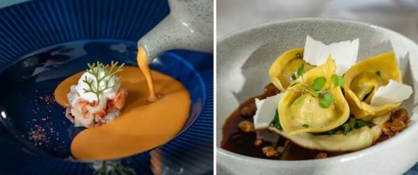 Narcoossee's Bisque and Beef and Ricotta Tortelloni. Photo Credit © Disney Enterprises, Inc. All Rights Reserved.