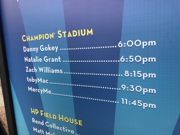 The even features top contemporary Christian artists presenting in two different location - Champion Stadium and the HP Field House.