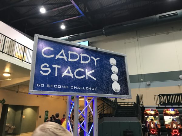 Interactive games were fun - including a challenge to stack three golf balls on top of one another.