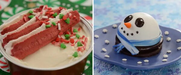 Peppermint cheesecake and snowman chocolate marshmallow pie. Photo Credit © Disney Enterprises, Inc. All Rights Reserved.