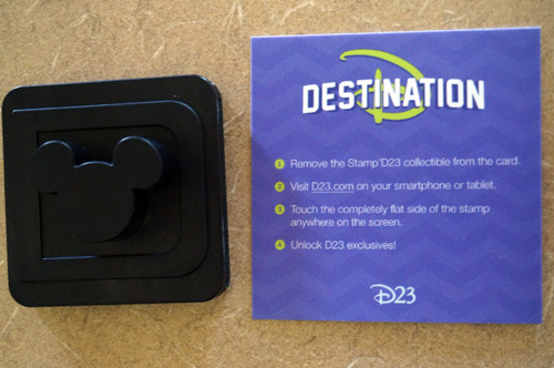 Very interesting device you hold up to your smart device to access special D23 videos.