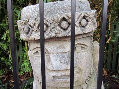 Close up of the face of the statue.