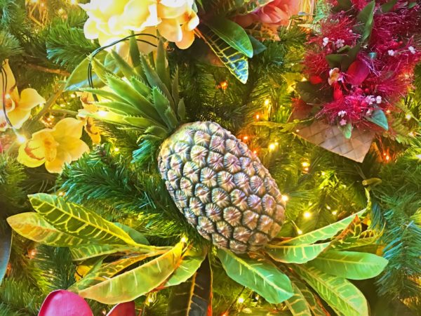 You can't have a Polynesian inspired tree without a pretty pineapple ornament.
