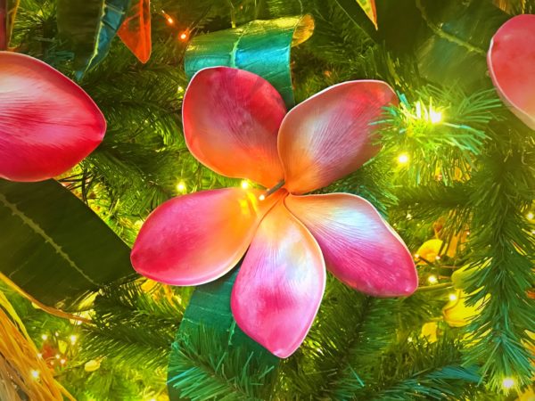 Gorgeous Hawaiian Hibiscus flower ornament.