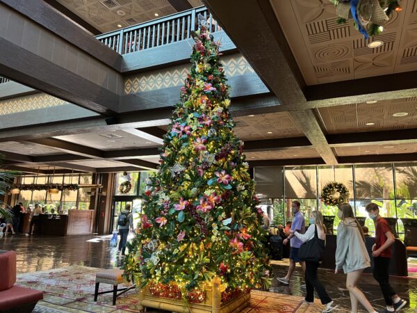 The Polynesian Christmas tree looks great!