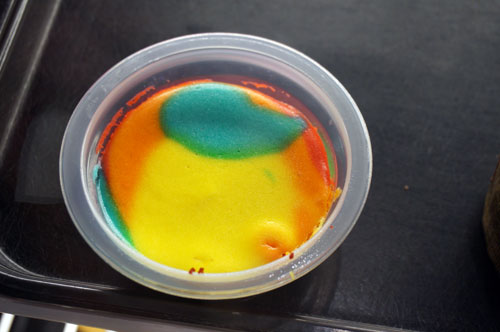 The tie died cheesecake is definitely colorful.