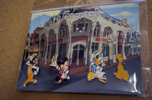 Mickey, Donald, Goofy and Pluto on Main Street USA.