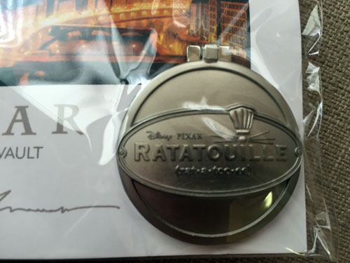 Close up of Ratatouille emblem.