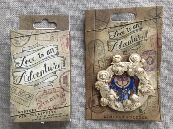 it's a small world limited edition pin with box.