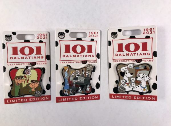 This month's pins honor Disney's 17th animated feature, 101 Dalmatians.