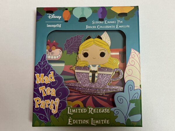 This boxed, limited release pin comes in a fun box.