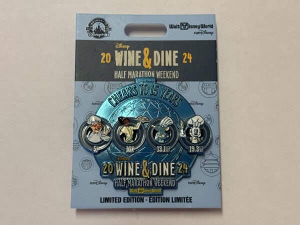 The jumbo pin shows all the races in the Wine & Dine weekend.