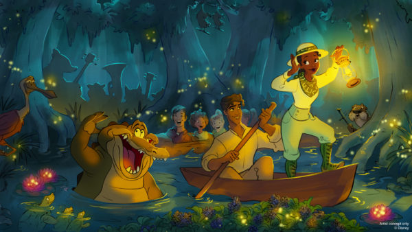 Disney artwork for the Princess and the Frog remake of Splash Mountain. Photo credits (C) Disney Enterprises, Inc. All Rights Reserved