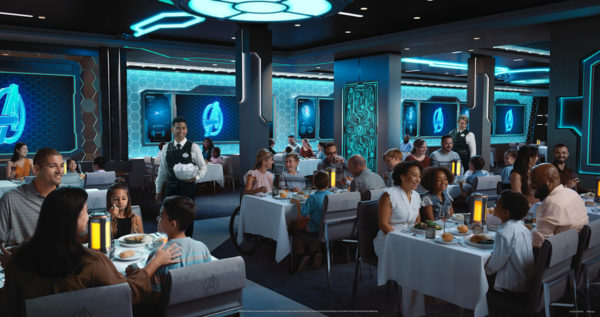 Amazing Avengers dining on the Disney Wish. Photo credits (C) Disney Enterprises, Inc. All Rights Reserved