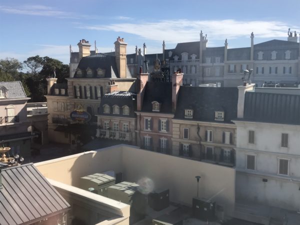 The exterior construction of Remy’s Ratatouille Adventure looks nearly complete.