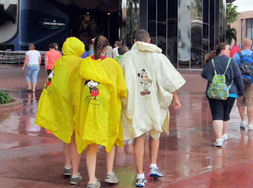 Save time and money by bringing ponchos from home.