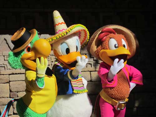 Enjoy a snack and say hello to the Three Caballeros!