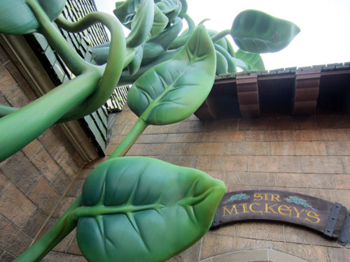 Very cool beanstalk inside and outside the store.