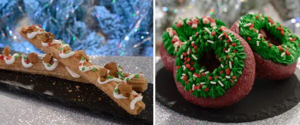 Christmas Cookie Churro and Christmas Wreath Doughnut. Photo Credit © Disney Enterprises, Inc. All Rights Reserved.