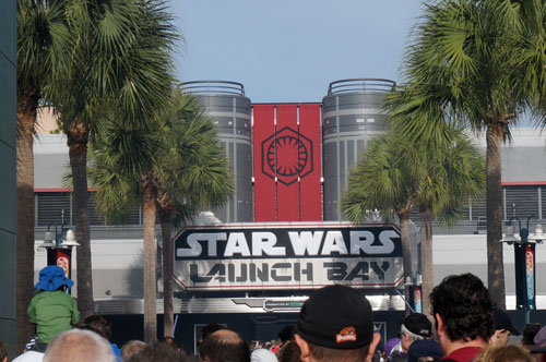 Enjoy some fun movie props and characters at the Launch Bay.