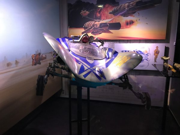 This pod racer on display was used in Star Wars: Episode 1.