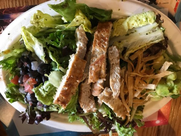 The salad was good - and healthy. More room for lightsaber churros!