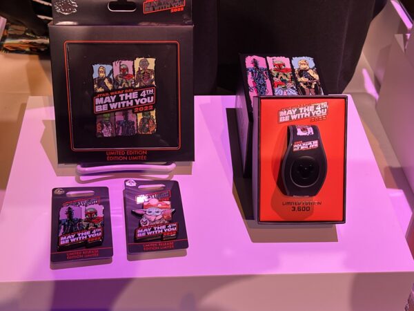 May the 4th pins and Magic Band.