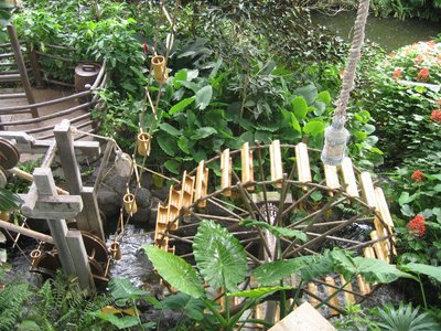There are plenty of things to see during your walk through the treehouse, including this ingenious waterwheel.
