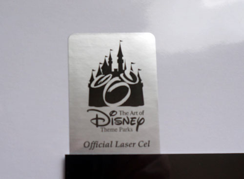 This piece came from the Art of Disney store in Epcot and is marked as an Official Laser Cel.