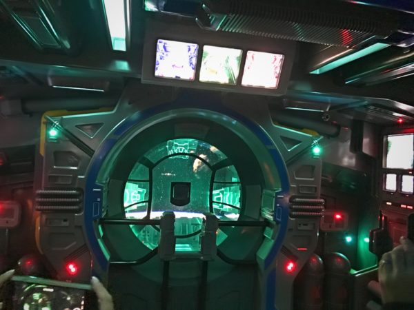 The transport ship has a view from the front as well as the rear. This is the view out the rear window.