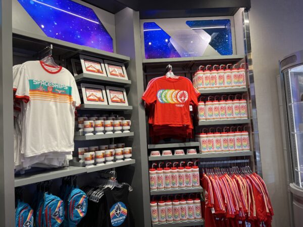 The retro vibe shows up in the merchandise.