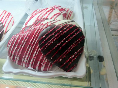 The Confectionery offers heart shaped cookies.