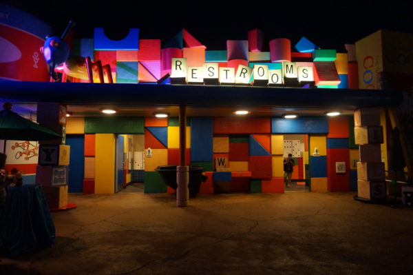 Even the restrooms in Toy Story Land are cool!