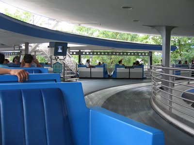The cars of the PeopleMover provide a relaxing overview of Tomorrowland and the ability to experience a key piece of Disney history.